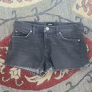 Hudson Jeans Black Distressed Denim Cutoff Shorts